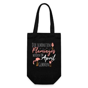 April Birthday Flamingo Saying Funny - Gift Bag for Bottles - black - Front
