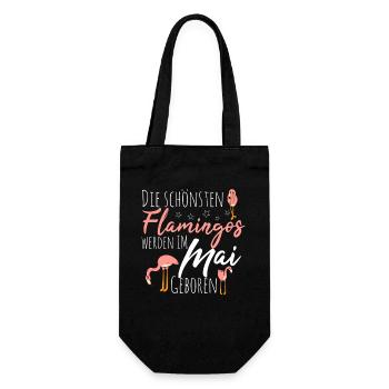 May Birthday Flamingo Saying Funny - Gift Bag for Bottles - black - Front
