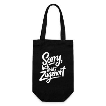 sorry didn't listen distracted anti social - Gift Bag for Bottles - black - Front