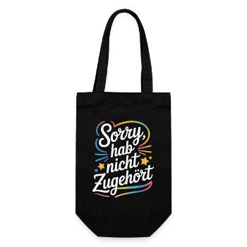 sorry didn't listen distracted anti social - Gift Bag for Bottles - black - Front