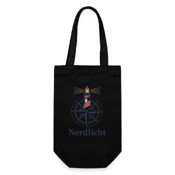 Northern Lights Lighthouse Compass North Sea Coast Baltic Sea - Gift Bag for Bottles - black - Front