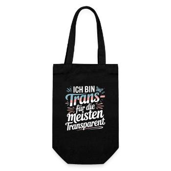  Ich Bin Trans Für Die Meisten Transparent Trans - Geschenkbeutel für Flaschen - Schwarz - Vorne