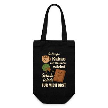 Chocolate is Fruit – Funny Cocoa Motif - Gift Bag for Bottles - black - Front