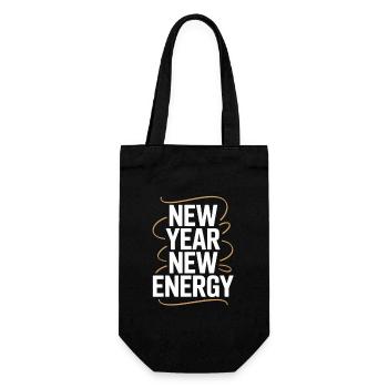 Neujahr Neue Energie Typografie T-Shirt - Geschenkbeutel für Flaschen - Schwarz - Vorne