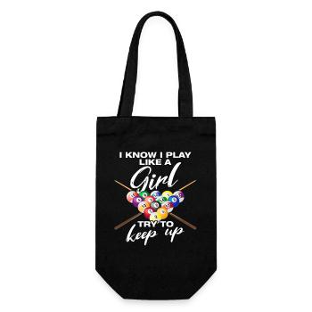 I play like a girl funny billiards billiard player - Gift Bag for Bottles - black - Front