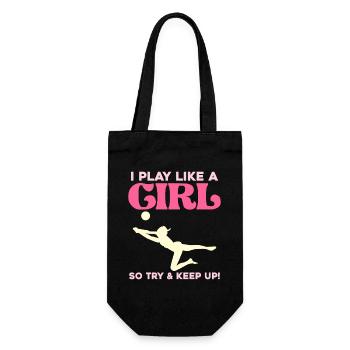 I Play Like a Girl Kick - Gift Bag for Bottles - black - Front