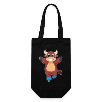 Stier Eislaufen Schlittschuhe Wintersport - Gift Bag for Bottles - black - Front