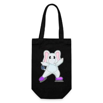 Elefant Eislaufen Schlittschuhe Wintersport - Gift Bag for Bottles - black - Front