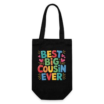 Bester Großer Cousin Ever - Geschenkbeutel für Flaschen - Schwarz - Vorne