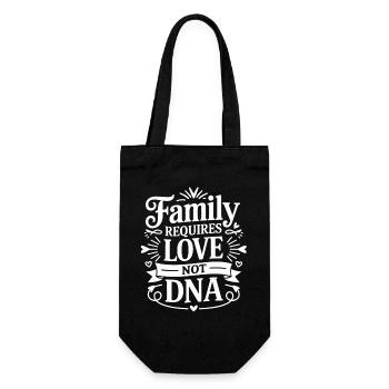 Familie braucht Liebe Nicht DNA - Geschenkbeutel für Flaschen - Schwarz - Vorne