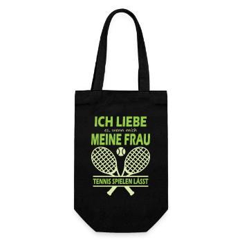 Tennis Player Gifts Tennis Sayings Outfits - Gift Bag for Bottles - black - Front