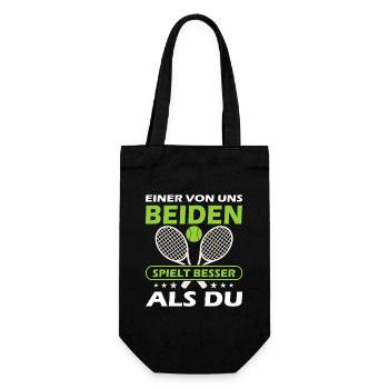 Tennis Player Gifts Tennis Sayings Outfits - Gift Bag for Bottles - black - Front