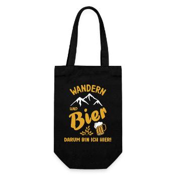 Hiking and Beer That's Why I'm Here Beer Sayings - Gift Bag for Bottles - black - Front