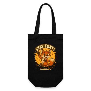 Stay Foxy Fuchs Illustration - Geschenkbeutel für Flaschen - Schwarz - Vorne