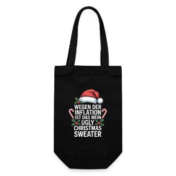 Blague sur l’inflation : Pull de Noël moche - Sac à bouteille - noir - Devant