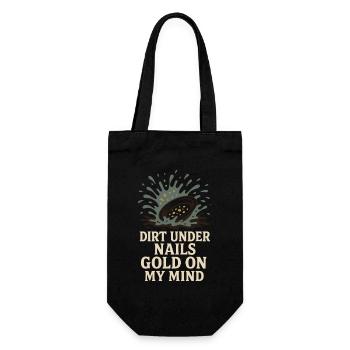 Goldwaschen Hobby Geschenk Creek Pan - Geschenkbeutel für Flaschen - Schwarz - Vorne