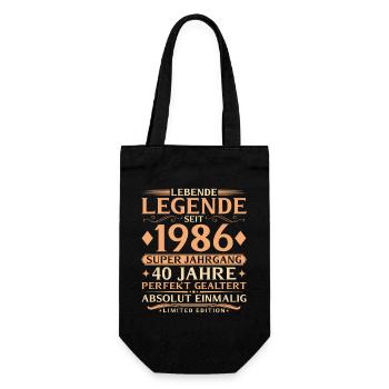 Year of manufacture 1986 Super vintage 40th birthday - Gift Bag for Bottles - black - Front