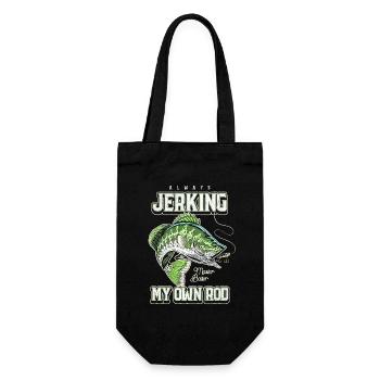 Always Jerking My Rod Funny Fishing - Gift Bag for Bottles - black - Front