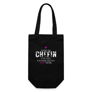 Chefin Spruch Kein Nerv Mehr - Gift Bag for Bottles - black - Front