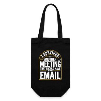 J’ai survécu à une autre réunion Email Home Office Office - Sac à bouteille - noir - Devant
