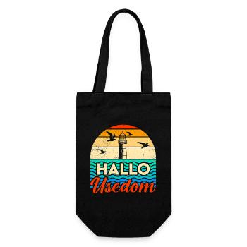 Holidays on Usedom Baltic Sea HELLO USEDOM Funny - Gift Bag for Bottles - black - Front