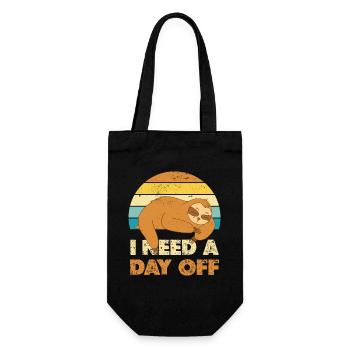Sleeping Sloth Holiday Day - Gift Bag for Bottles - black - Front