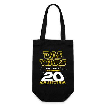 Das Wars mit der Jugend, 20 ich jetzt bin - Geschenkbeutel für Flaschen - Schwarz - Vorne