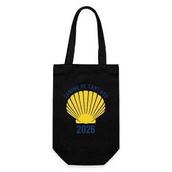 Buen Camino 2026 | Jakobsweg, Pilger, Santiago - Geschenkbeutel für Flaschen - Schwarz - Vorne