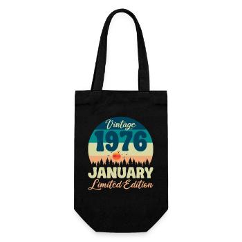 50-jähriges Jubiläum 50 Jahre Januar 1976 Geschenkidee - Geschenkbeutel für Flaschen - Schwarz - Vorne