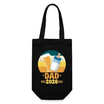 Dad 2026 Daddy-to-be Baby Ad Dad - Gift Bag for Bottles - black - Front