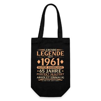 Year 1961 Super Vintage 65th Birthday - Gift Bag for Bottles - black - Front