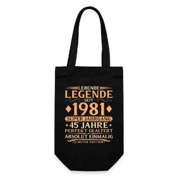 Year of manufacture 1981 Super Vintage 45th birthday - Gift Bag for Bottles - black - Front