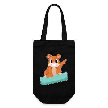 Bear Snowboarder Snowboard Winter Sports - Gift Bag for Bottles - black - Front