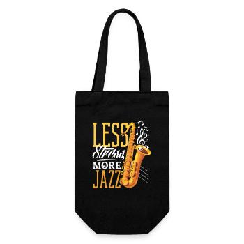 Moins de stress Plus de saxophone jazz Groupe de saxophonistes - Sac à bouteille - noir - Devant