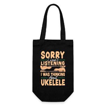 Hawaiian Ukulele Uke Sorry I - Gift Bag for Bottles - black - Front