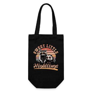 Funny Opossum and Raccoon - Geschenkbeutel für Flaschen - Schwarz - Vorne
