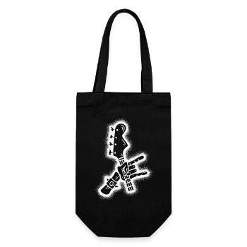 Gitarrist Gitarrenspieler Jungen Herren Gitarre - Geschenkbeutel für Flaschen - Schwarz - Vorne