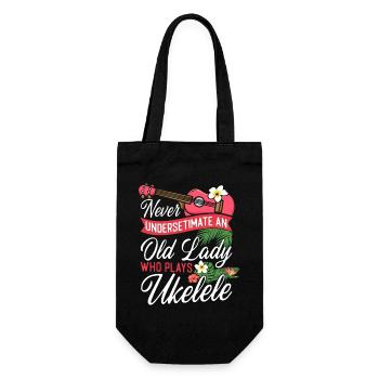 Hawaiian Ukulele Uke Grandma - Geschenkbeutel für Flaschen - Schwarz - Vorne