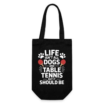 Cadeau de plaisanterie de tennis de table avec des mots de chien - Sac à bouteille - noir - Devant