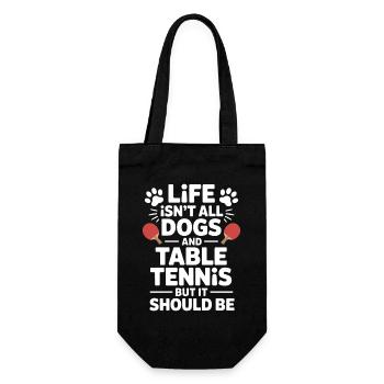 Cadeau de plaisanterie de tennis de table avec des mots de chien - Sac à bouteille - noir - Devant