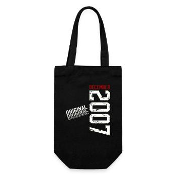 18. Geburtstag Original Dezember Jahrgang 2007 - Geschenkbeutel für Flaschen - Schwarz - Vorne