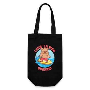 Süßes Surfen quokka Livin la vida quokka lustig - Geschenkbeutel für Flaschen - Schwarz - Vorne