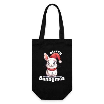 Joyeux lapins Mignons Lapin de Noël avec - Sac à bouteille - noir - Devant