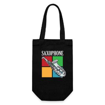 Retro Saxophone Saxophonist Musical Instrument - Gift Bag for Bottles - black - Front