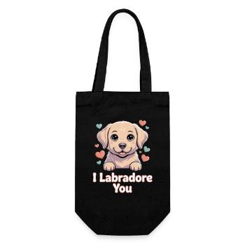 Labrador Love Pup Graphic - Gift Bag for Bottles - black - Front