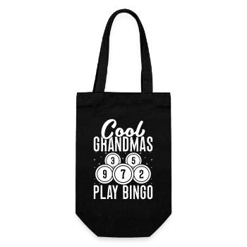Bingo Player Cool Grandmas Play Bingo - Gift Bag for Bottles - black - Front