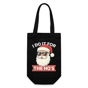 Santa mit Sonnenbrille Weihnachts-Swag - Geschenkbeutel für Flaschen - Schwarz - Vorne