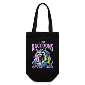 Funny Raccoon - Geschenkbeutel für Flaschen - Schwarz - Vorne
