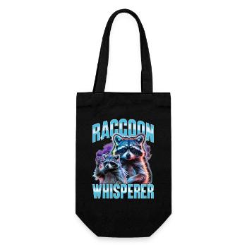 Funny Raccoon - Geschenkbeutel für Flaschen - Schwarz - Vorne