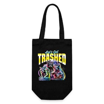 Funny Raccoon - Geschenkbeutel für Flaschen - Schwarz - Vorne